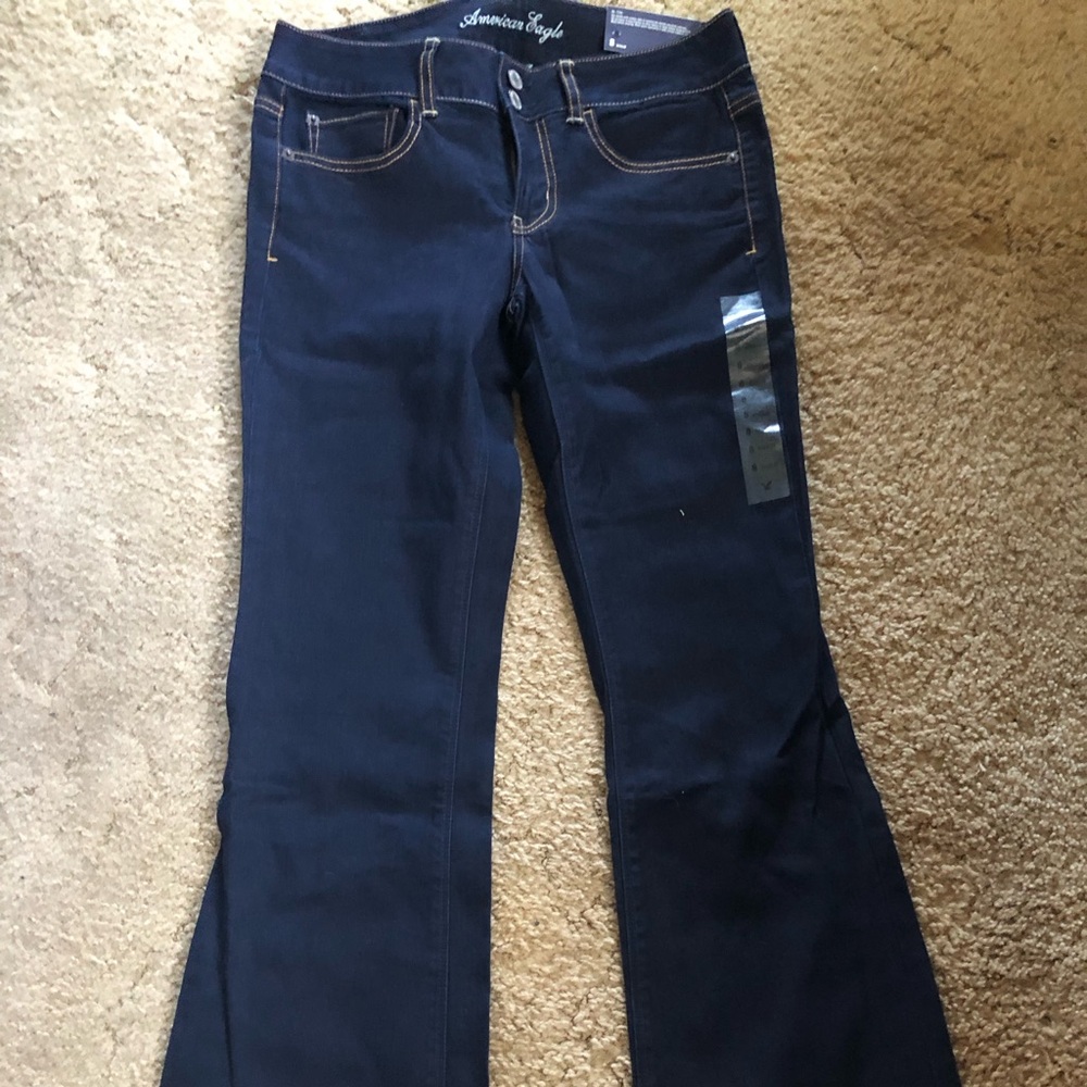 American Eagle Outfitters Blue Flare Wide Leg Jeans